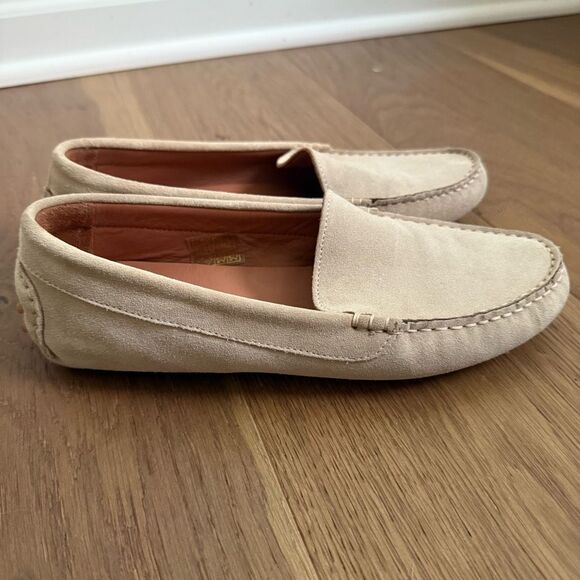 M Gemi The Felize Suede Driving Moccasin Loafer Latte $228 39.5 8.5 - Picture 6 of 8